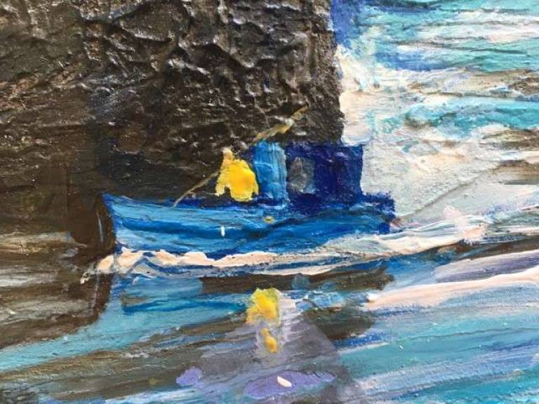 Fisherman in Yellow Comes Home with his Catch.Newlyn. - Sally Bassett