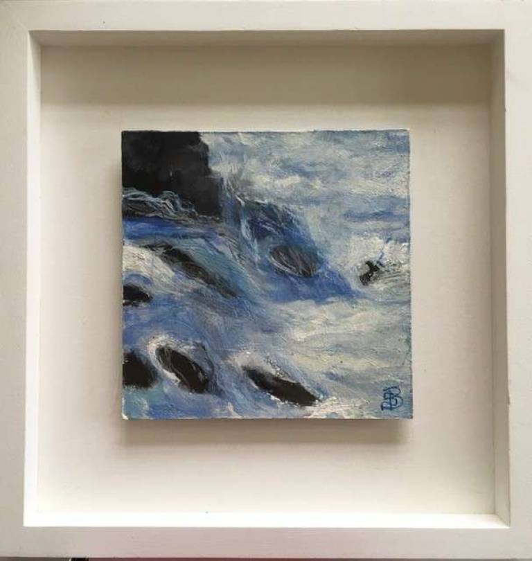 Silver Waves and Spray, Dark Rocks - Sally Bassett