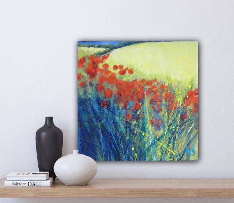 Bright Poppies at the Edge of the Wheat Field. - Sally Bassett