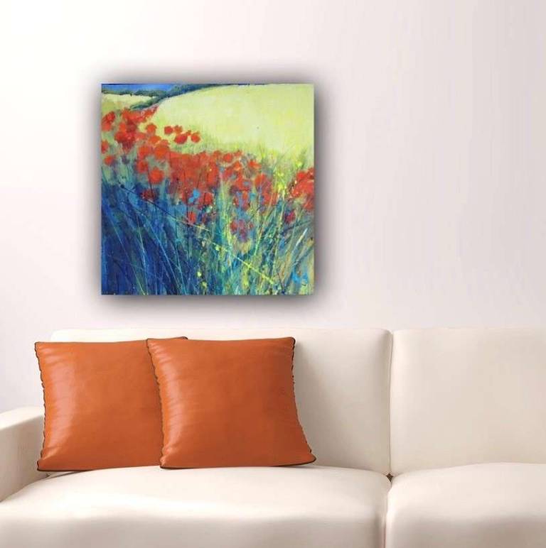 Bright Poppies at the Edge of the Wheat Field. - Sally Bassett