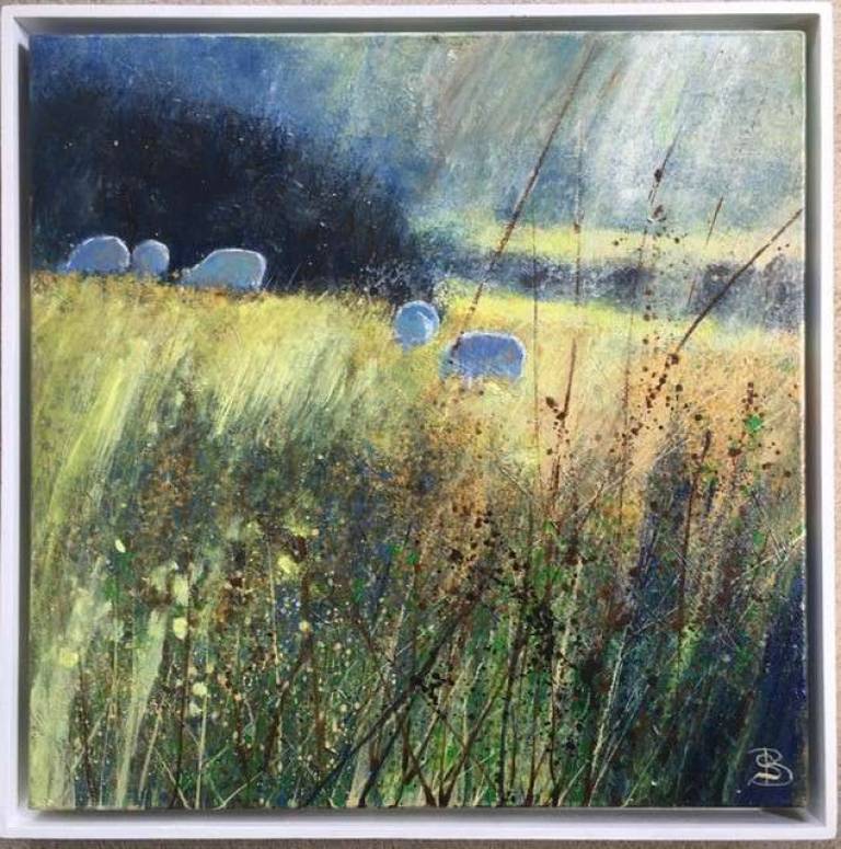 Hazy Sunshine, Sheep Grazing. - Sally Bassett