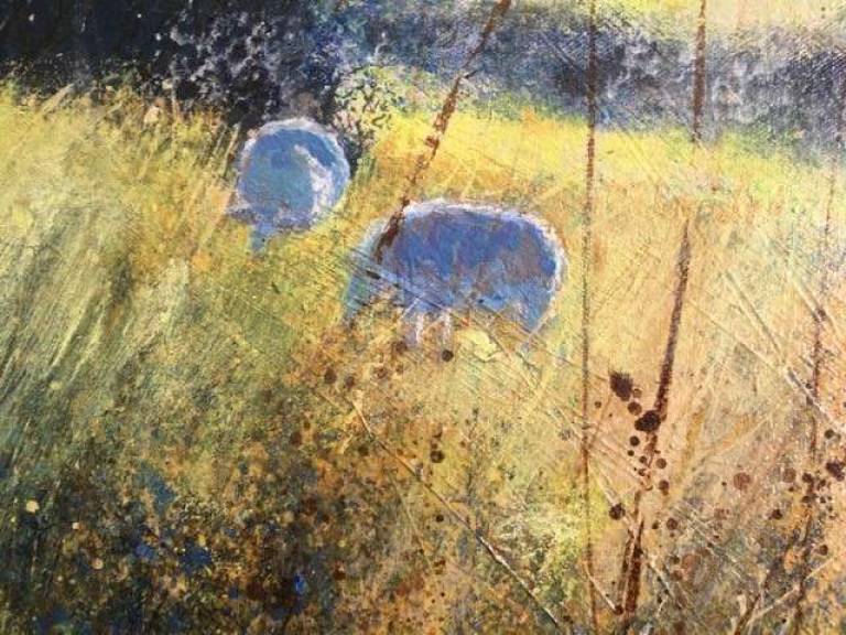 Hazy Sunshine, Sheep Grazing. - Sally Bassett