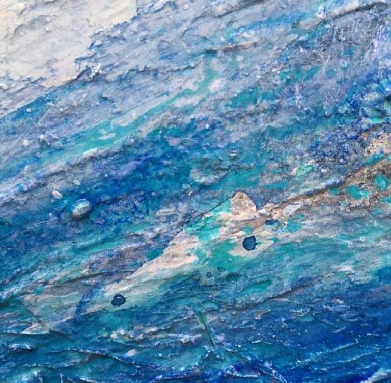 High Seas, and Sunlit Spume and Spray on Dark Rocks. - Sally Bassett