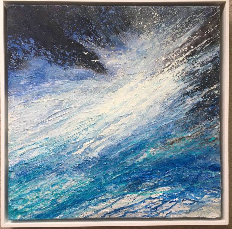 High Seas, and Sunlit Spume and Spray on Dark Rocks. - Sally Bassett