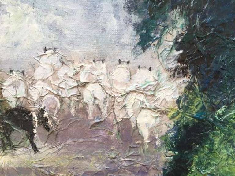 Purple Shadows, Sunbeams and Sheep - Sally Bassett