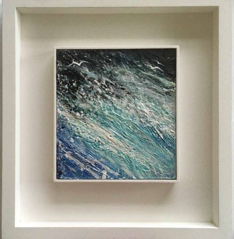 Rough Sea, Seagull in Flight. - Sally Bassett