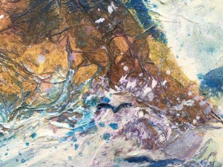 Wild Sea and Seagulls Looking for Tea. - Sally Bassett