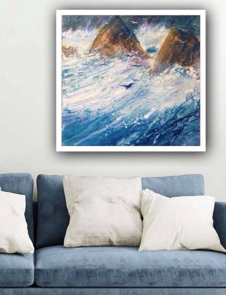 Wild Sea and Seagulls Looking for Tea. - Sally Bassett