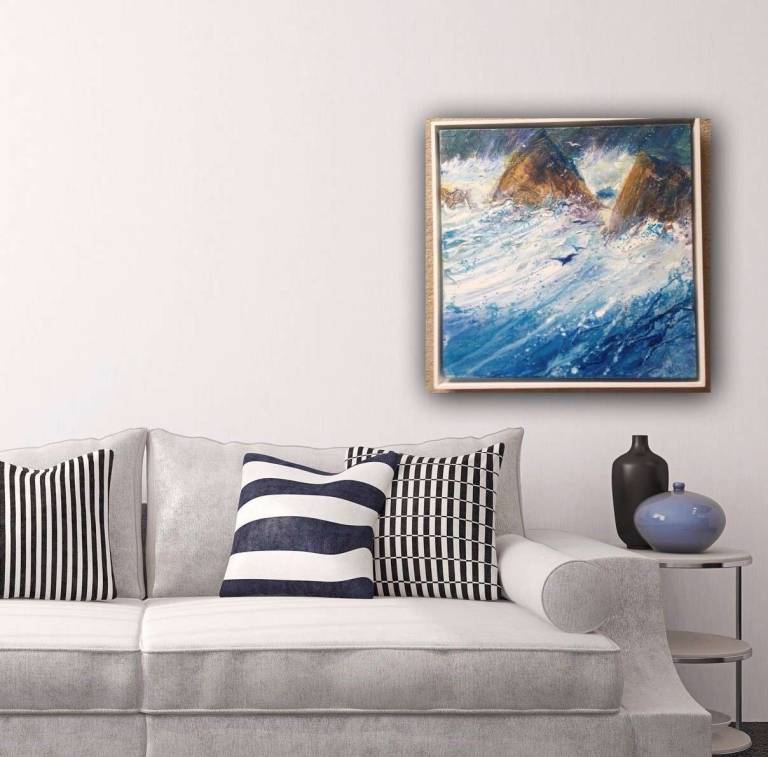 Wild Sea and Seagulls Looking for Tea. - Sally Bassett