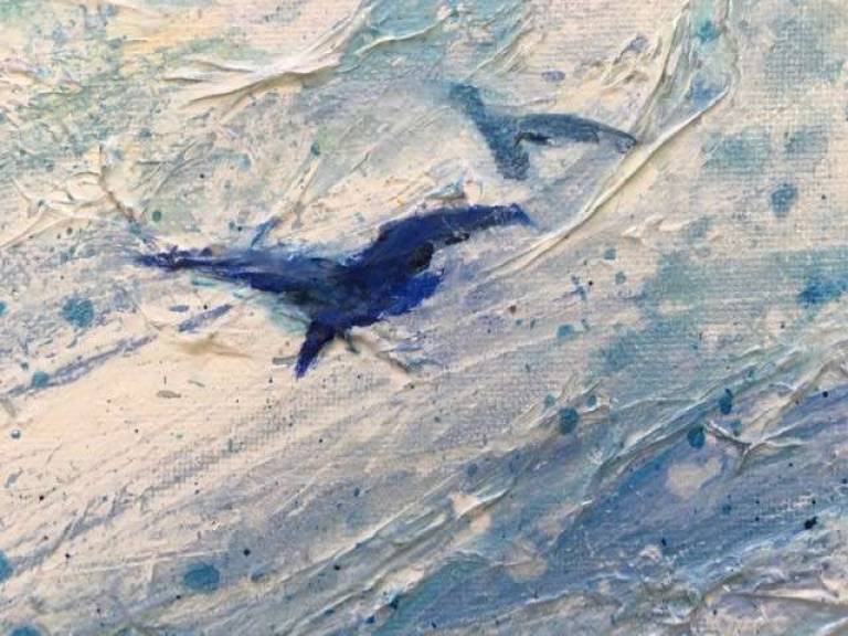 Wild Sea and Seagulls Looking for Tea. - Sally Bassett