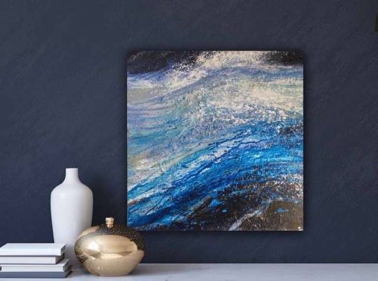 Dark Rocks, Foam and Froth - Sally Bassett