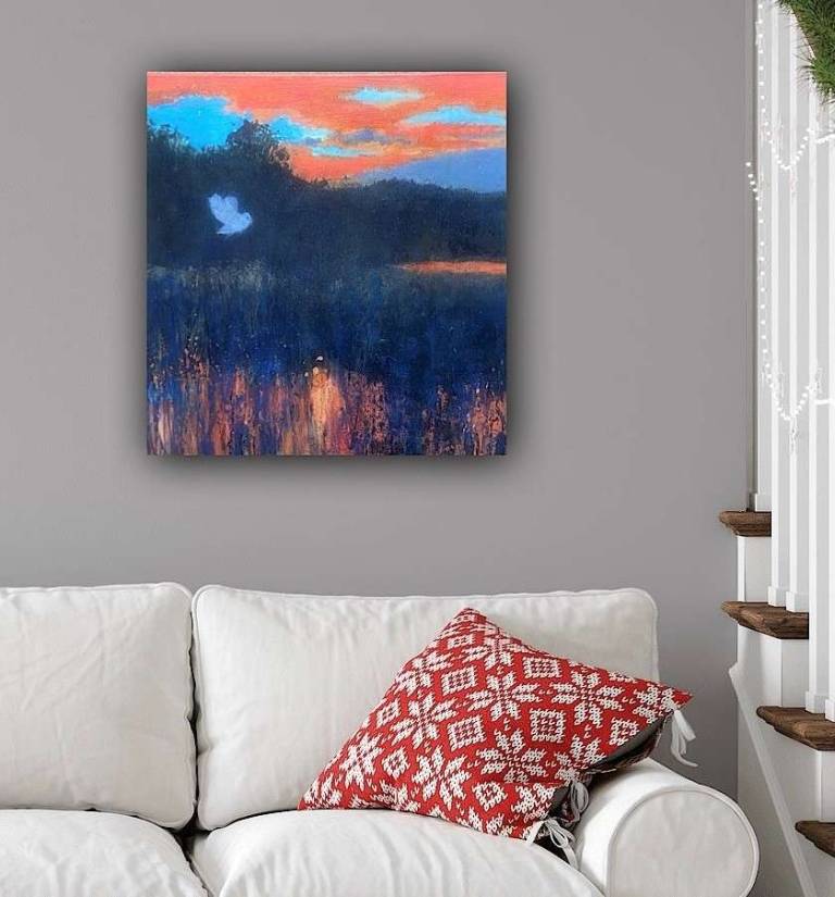 Sunset Blaze  Hooting Owl - Sally Bassett