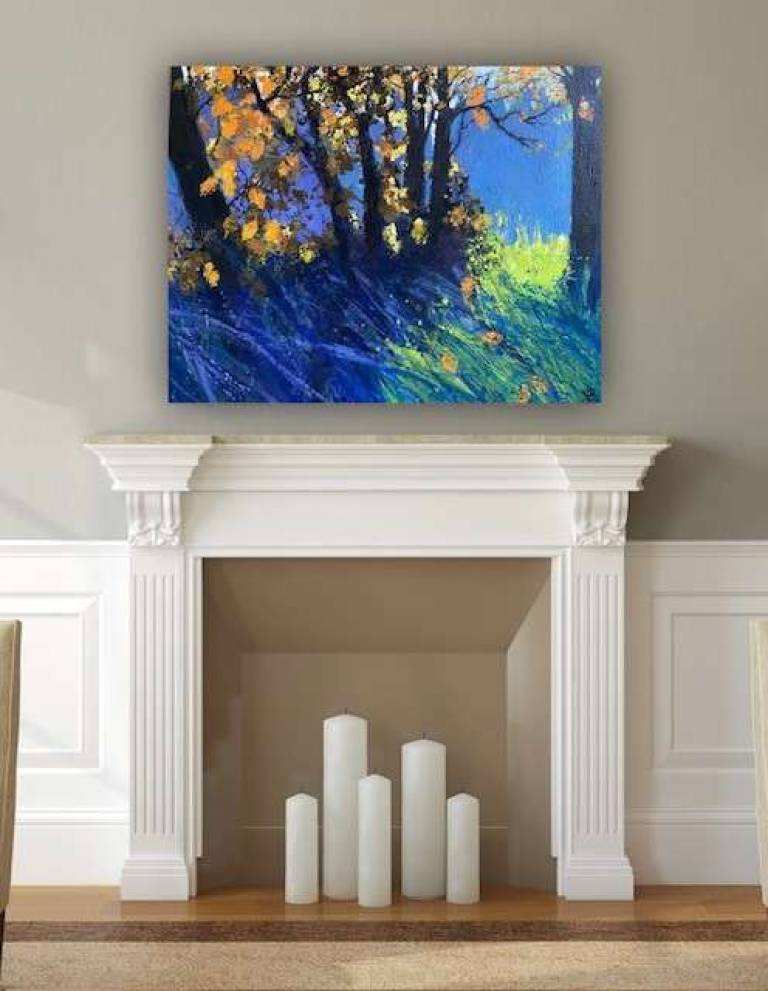 Sun Edged Leaves, Bright Autumn Day - Sally Bassett