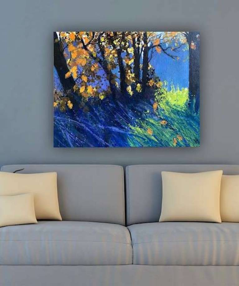 Sun Edged Leaves, Bright Autumn Day - Sally Bassett