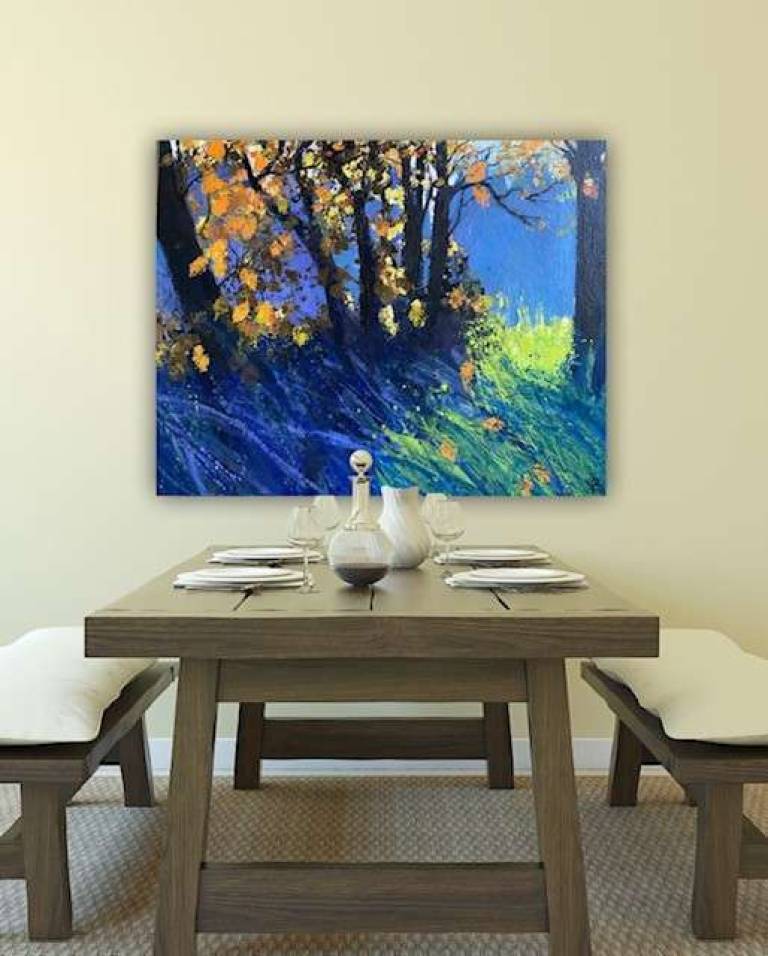 Sun Edged Leaves, Bright Autumn Day - Sally Bassett
