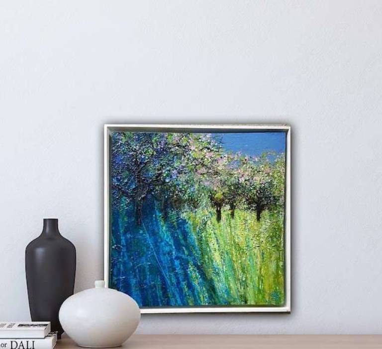 Bright Pink Blossom, Wild Orchard, Bird Song - Sally Bassett