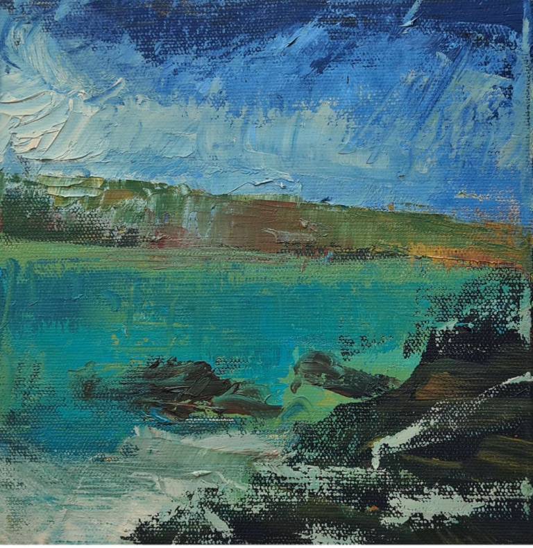 Helford summer blues, Grebe - Sophie Velzian