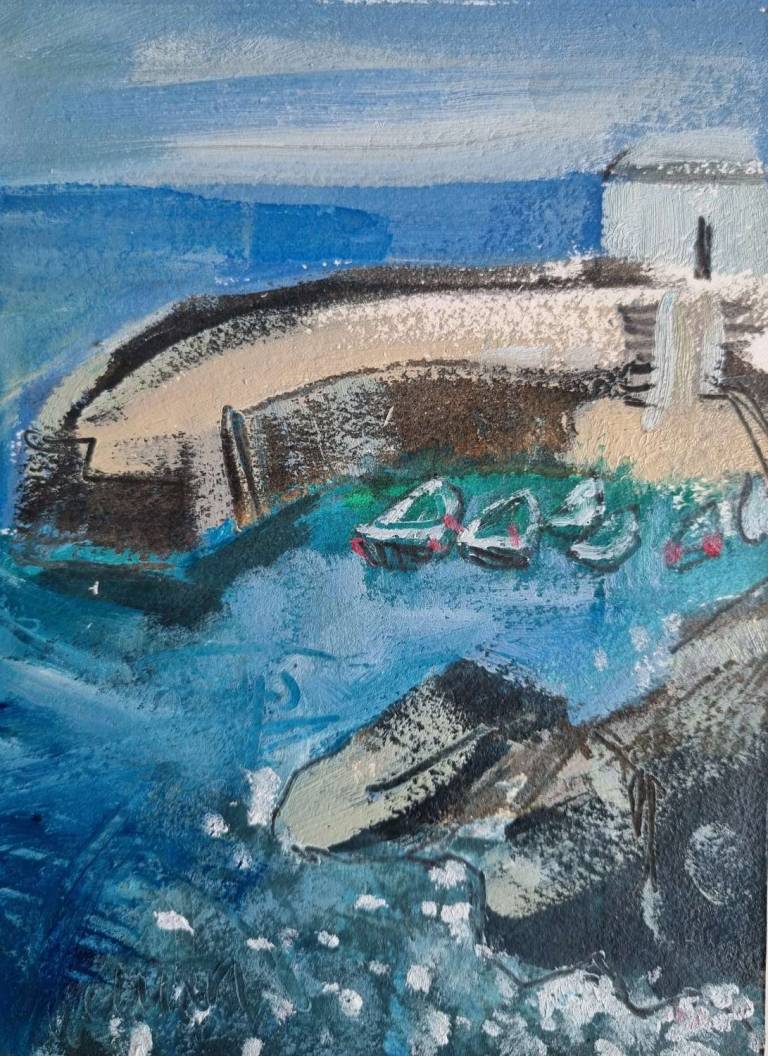 Boats in the harbour, Coverack - Sophie Velzian