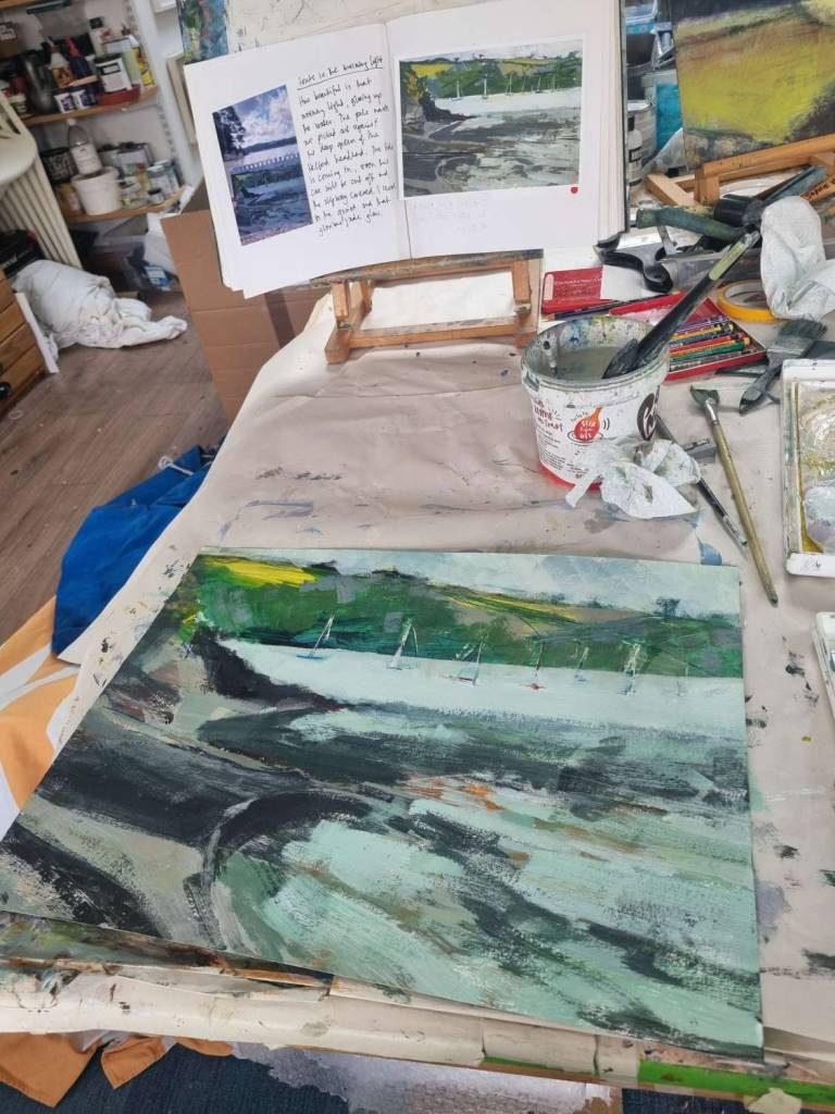 Morning light, boats moored - Sophie Velzian