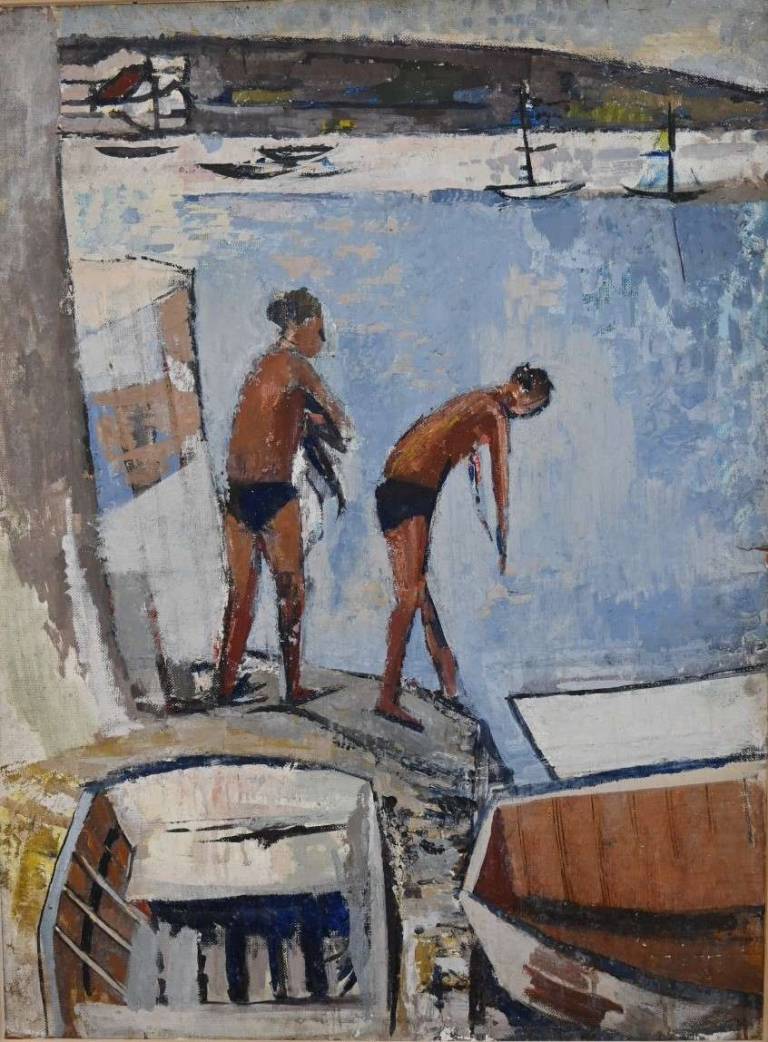 Two Boys Swimming 1954 - Tom Cross