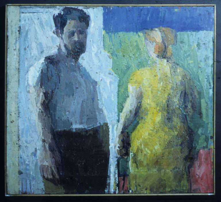 Two figures in a piazza 1957 - Tom Cross
