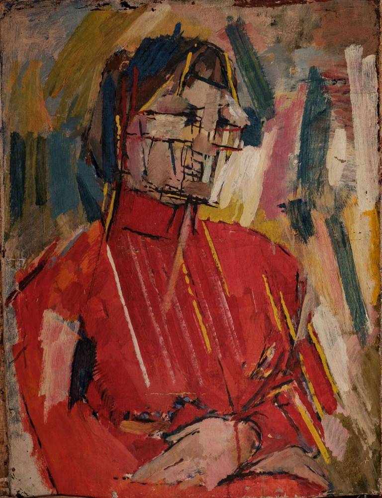 Portrait in Red Chinese Coat 1955 - Tom Cross