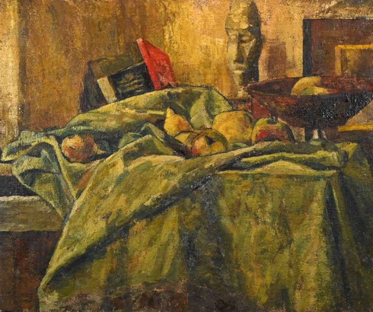 Still life with Apples and Plaster Head 1951 - Tom Cross