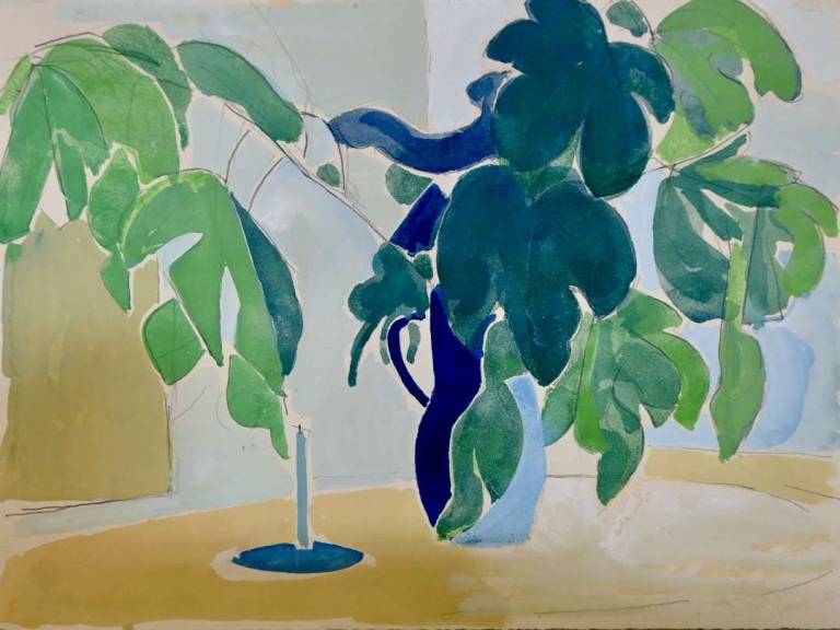 Untitled [Blue Jug with Plants] - Tom Cross