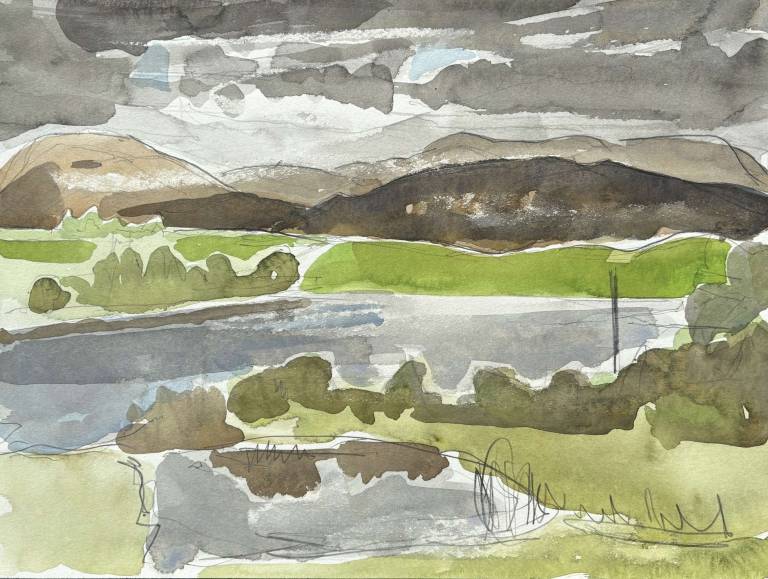 Cairngorm and Braeriach (from Eric's balcony) 1996 - Tom Cross