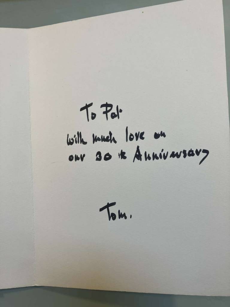Tom and Pat's 30th Wedding Anniversary Card 1988 - Tom Cross