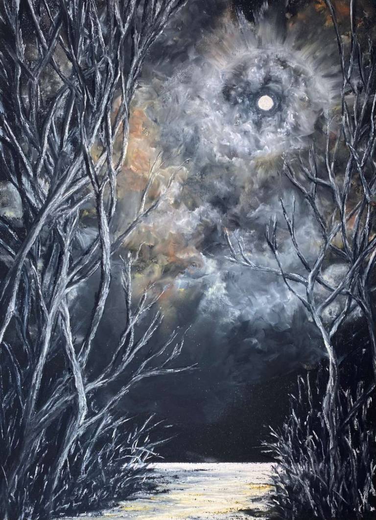 Moon Painting. The Journey Begins With The First Step - Mary Waterfall