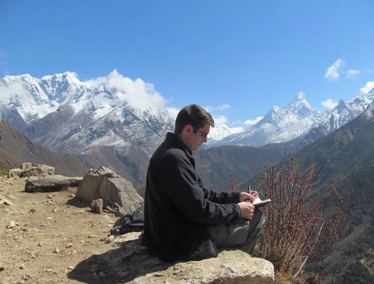 The Artist Sketching in Nepal - Neil Pittaway