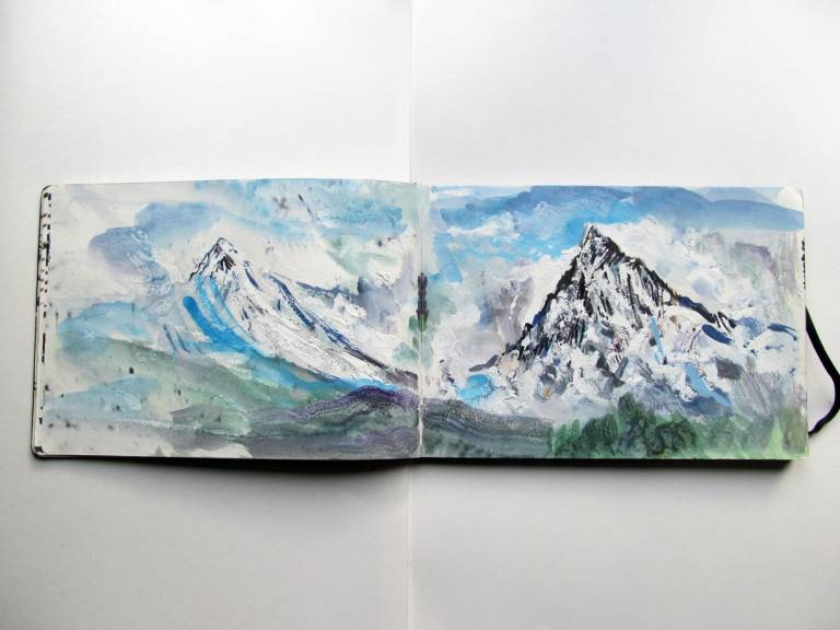 The Artists sketchbook, Australia Camp, Annapurnas, Nepal - Neil Pittaway