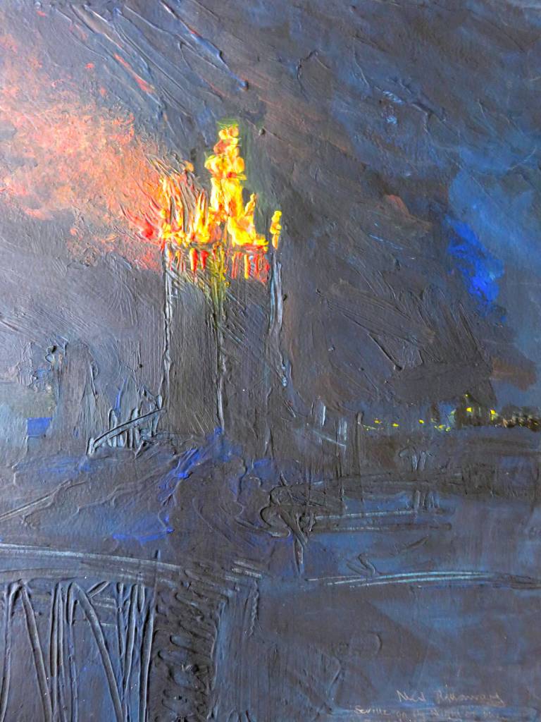 Royal Wedding Fireworks celebration on Seville cathedral Tower, seville, Spain - Neil Pittaway