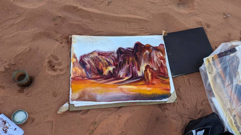 Completed painting in Wadi Rum, Jordan - Neil Pittaway