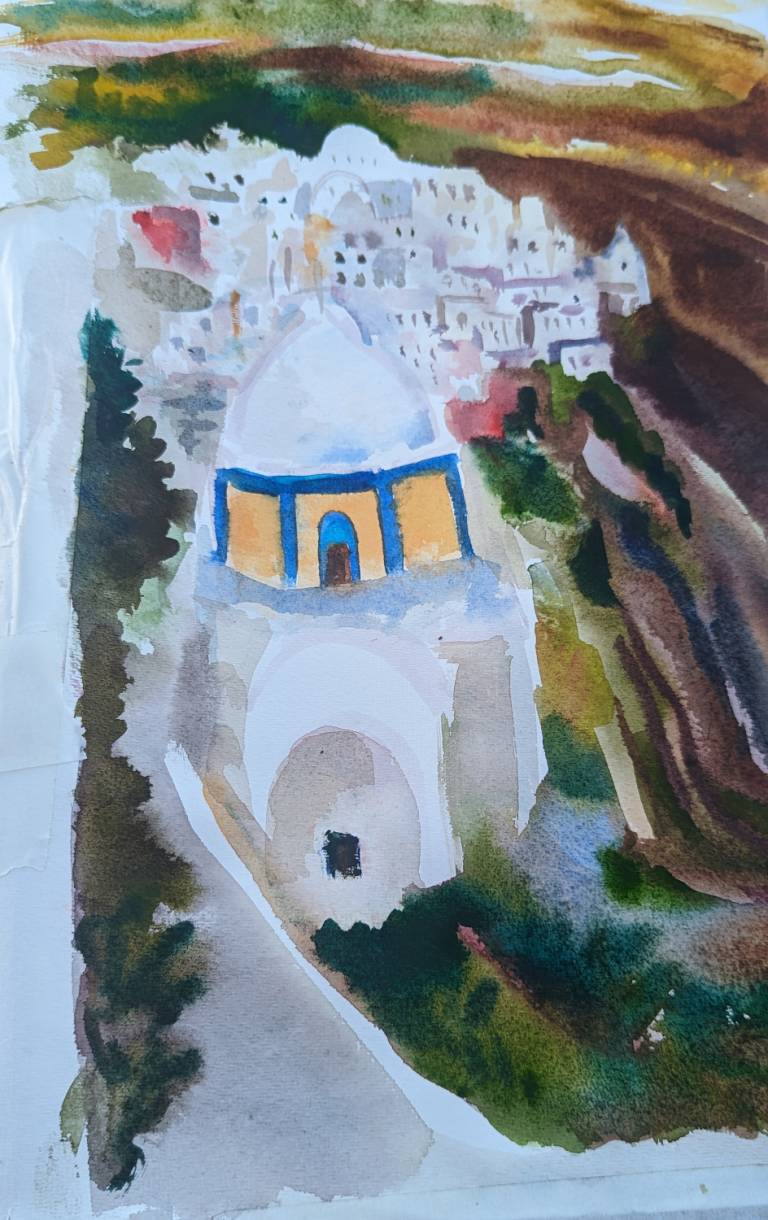 View of the Catholic Church of Saint Stylianos, Thira, Santorini - Neil Pittaway