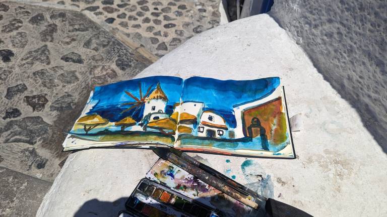 Sketch at Oya, Santorini, Greece - Neil Pittaway