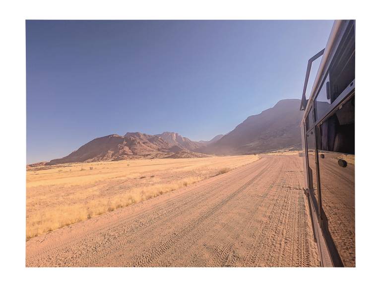 On the road in the Namib desert approaching Brandberg, Namibia - Neil Pittaway