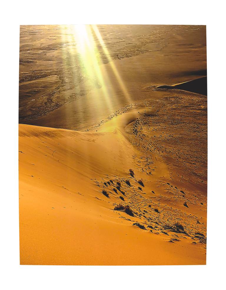 Sun Rays on the edge of Dune 45 (looking down from the top of Dune 45), Namibia - Neil Pittaway