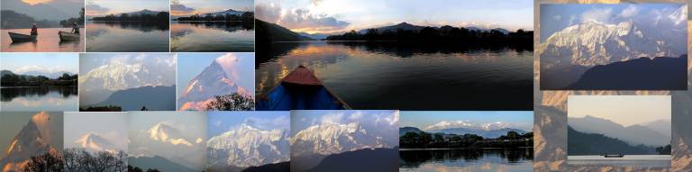 Multiple views of Annapurna mountains from Lakeside Pokhara, Nepal - Neil Pittaway