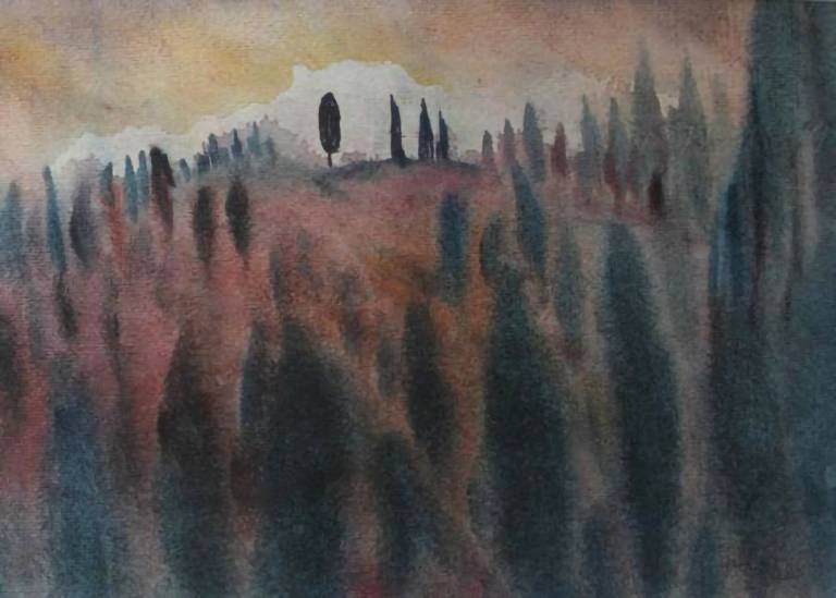 Tuscan Trees at Dusk - Neil Pittaway