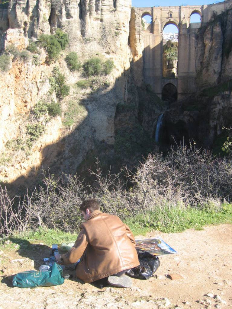 The Artist sketching at Ronda, Spain - Neil Pittaway