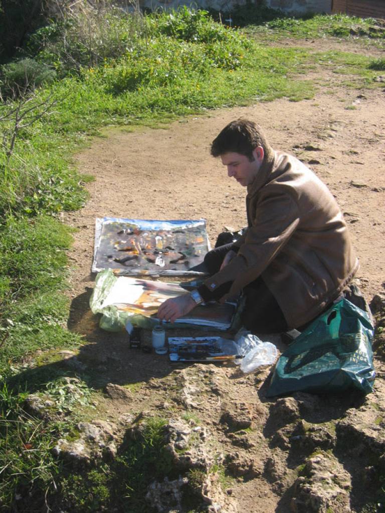 The Artist sketching at Ronda, Spain - Neil Pittaway