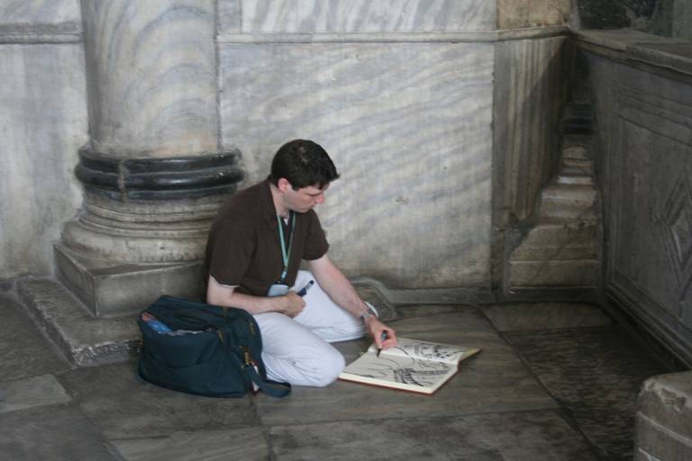 The Artist drawing in Istanbul, Turkey - Neil Pittaway