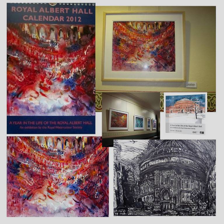Photograph montage of my work in the RWS  Royal Albert Hall Exhibition 2012 - Neil Pittaway
