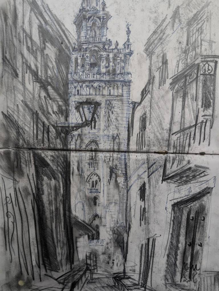 Street view with Seville Cathedral, Seville, Spain - Neil Pittaway
