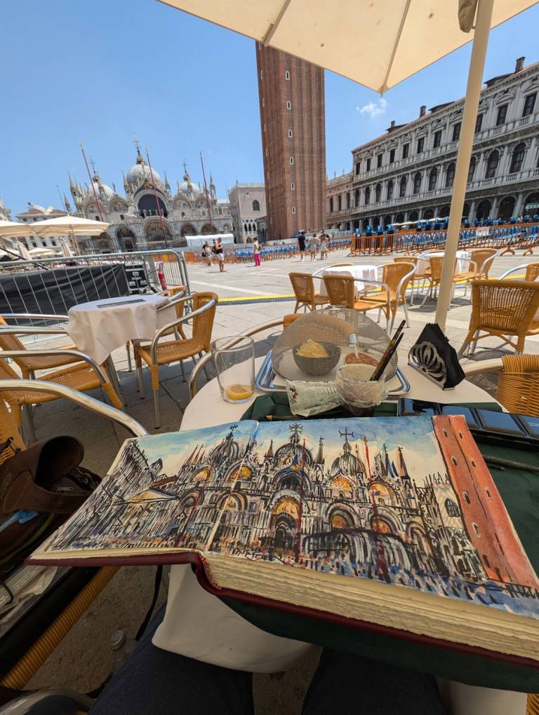 Sketching in St. Mark's Square, Venice - Neil Pittaway