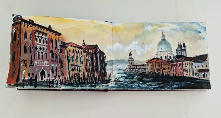 Very early morning on the Grand Canal from the Accademia Bridge, Venice, (Sketch - Neil Pittaway
