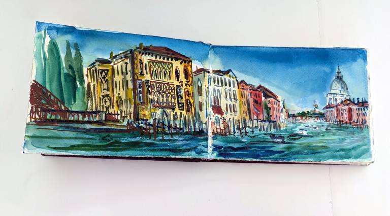 View on the Grand Canal from Accademia, Venice, (Sketch) - Neil Pittaway