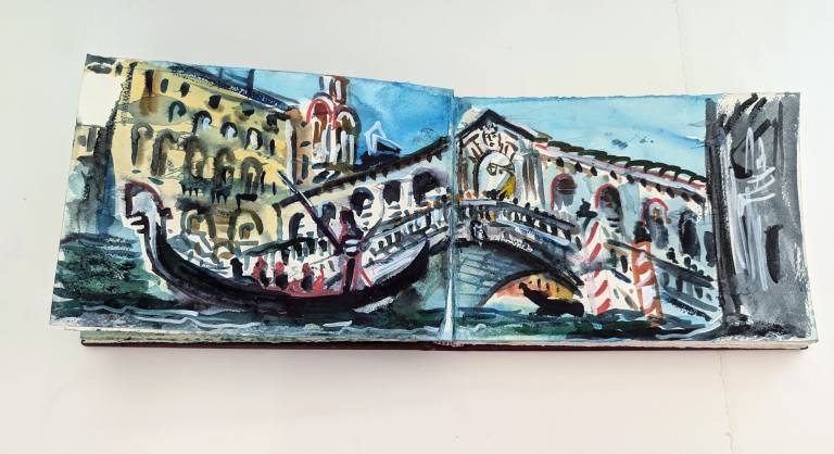 Rialto Bridge, Grand Canal, Venice, (Sketch) - Neil Pittaway